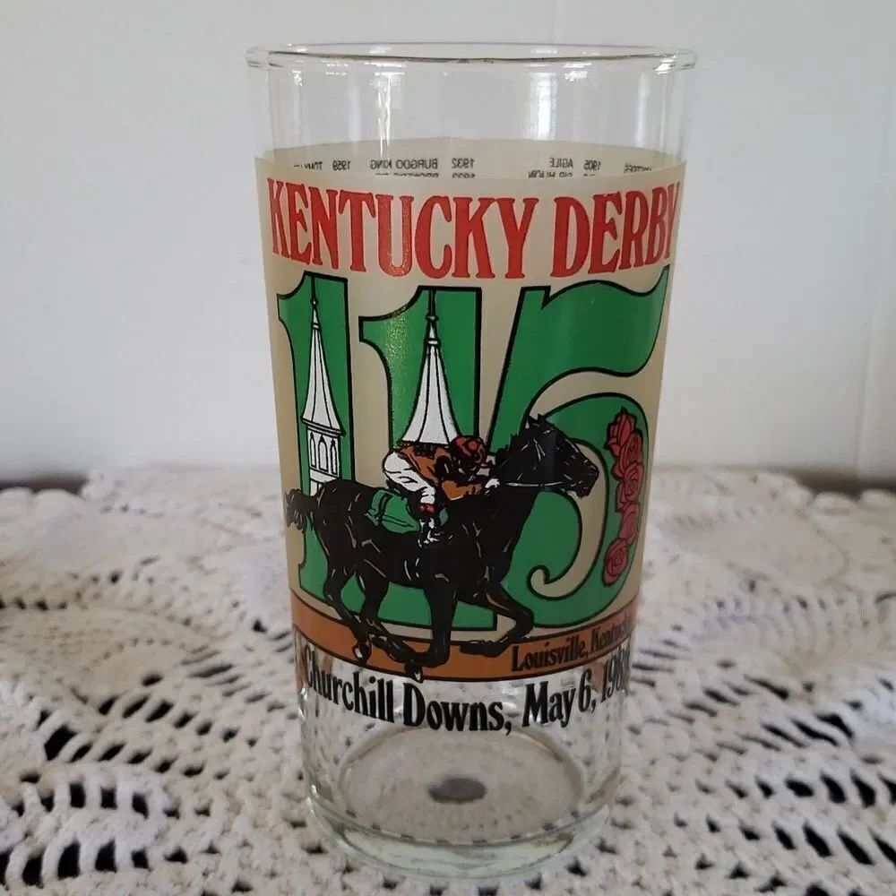 Vintage 1989 Kentucky Derby Drinking Glass